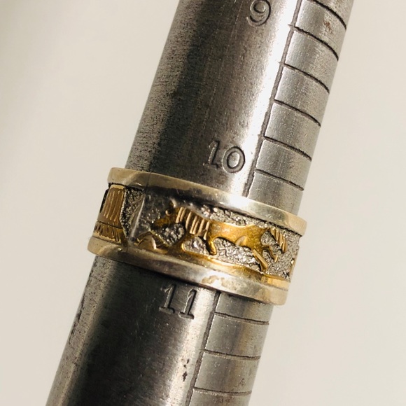 12K GOLD FILL STERLING SILVER SIGNED ‘TSK’ NAVAJO - Picture 10 of 15